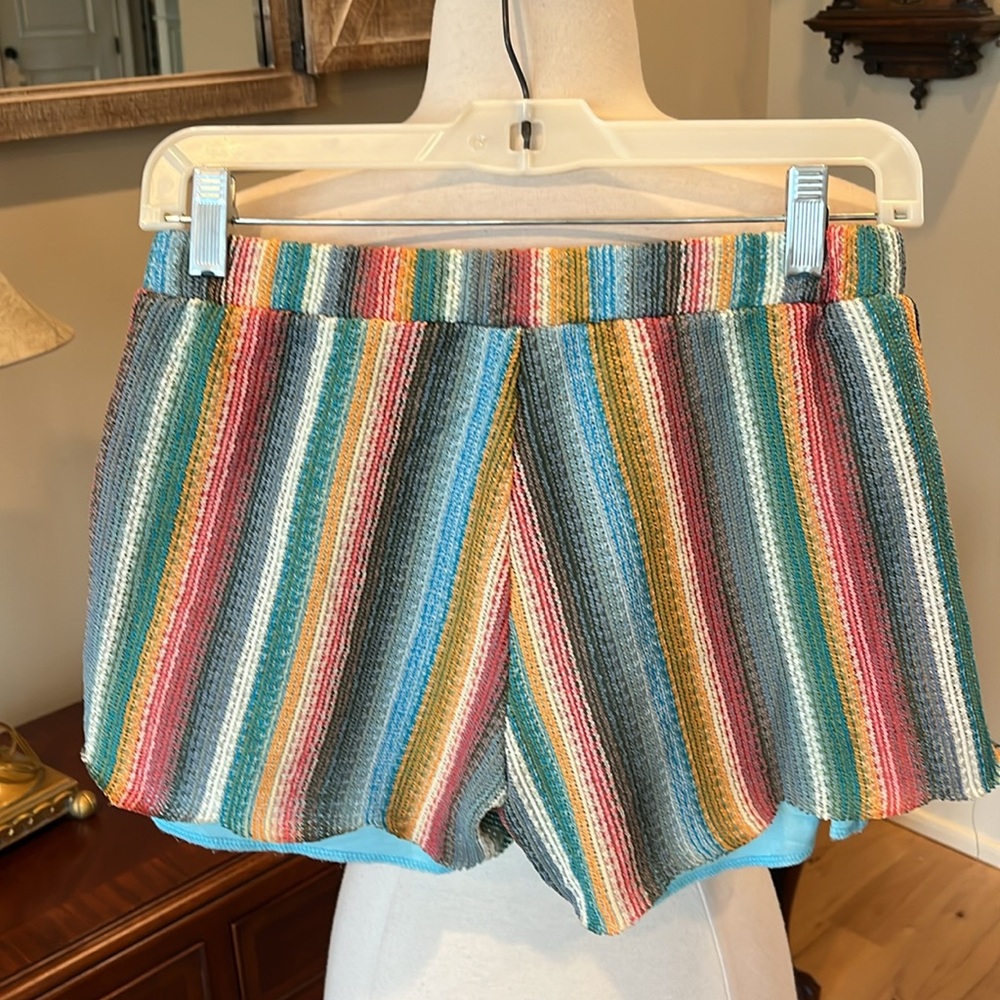 Striped Multicolored Mod Shorts - Picture 5 of 7